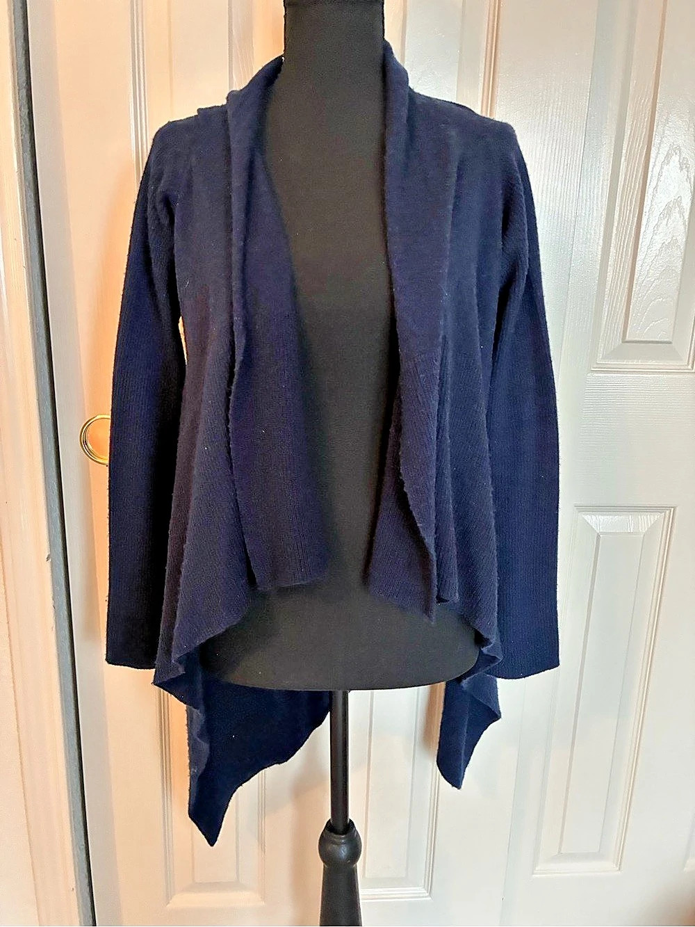 NIOI Cashmere Blend Draped Cardigan in Blue M/L